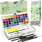 50 Colors Washable Watercolor Paint Set with 6 Brushes, Portable Travel Water Color Kit with Carrying Case, Palette and Accessories, Non-Toxic Art Supplies Gift for Artists Adult Teen Kids Girls Boys